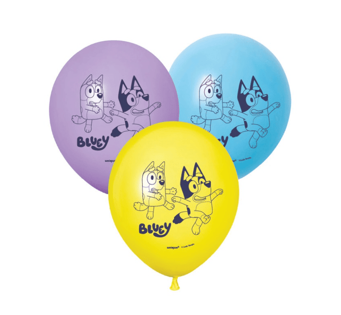6 12" ASST BLUEY LTX BLN-2S van Unique koop je bij Partywinkel