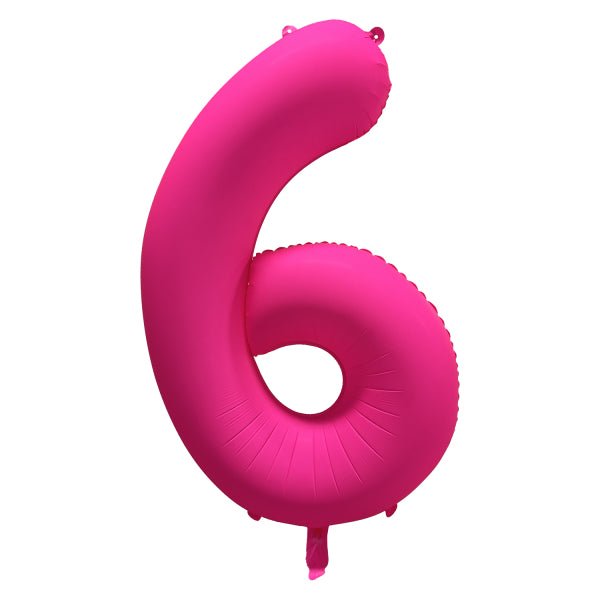 6 Jaar Cijfer Ballon Neon Roze Leeg 86cm van Riethmueller koop je bij Partywinkel