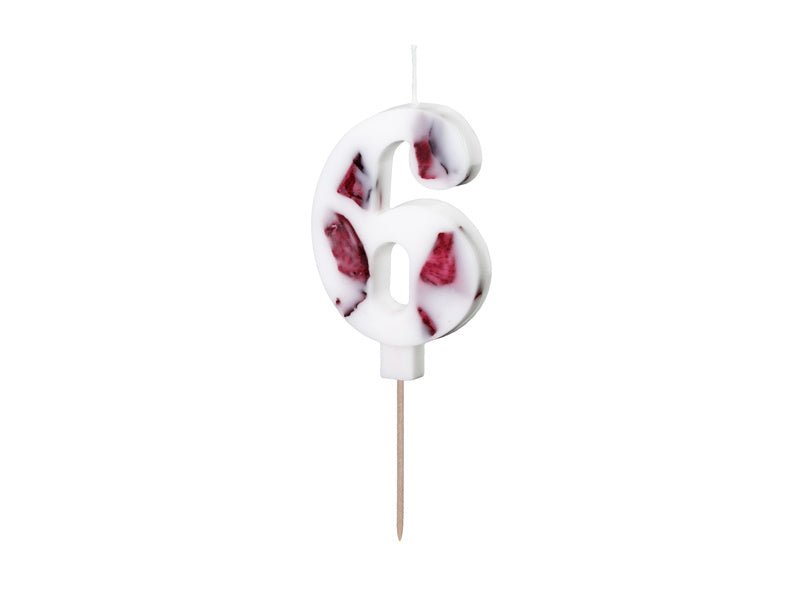 6 Jaar Kaars Bloemblaadjes 8cm van Partydeco koop je bij Partywinkel