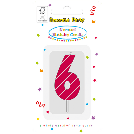 6 Jaar Kaars Roze van Procos koop je bij Partywinkel