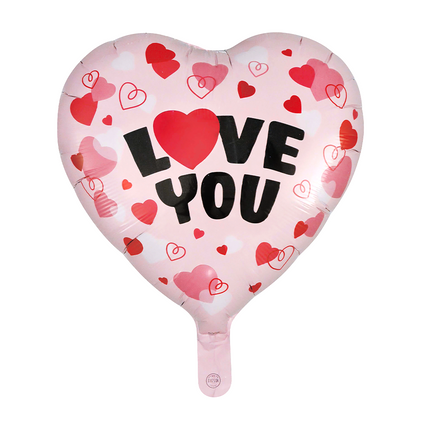 Love You -heliumilmapallo, sydän, 46 cm