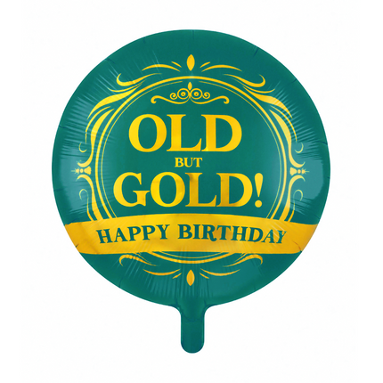 Groene Helium Ballon Old But Gold Leeg 45cm
