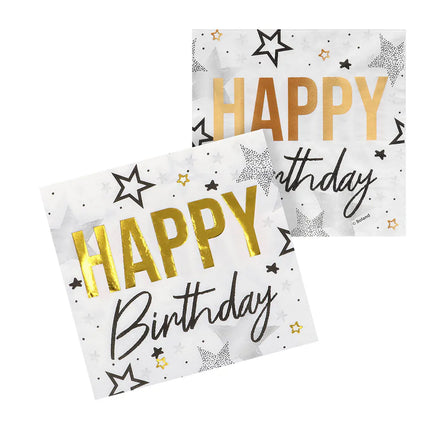 20 kappaleen paperiservettipakkaus ”Happy birthday” (33 x 33 cm)
