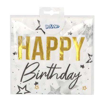 20 kappaleen paperiservettipakkaus ”Happy birthday” (33 x 33 cm)