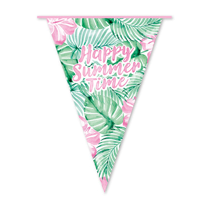 Hawaii-koristenauha, vihreä ja vaaleanpunainen, Happy Summer Time, 10 m
