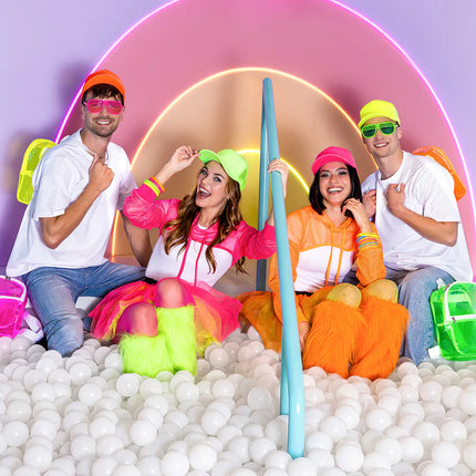 Neon Beenwarmers Groen Pluche