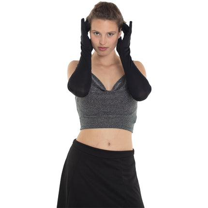 Pitkät mustat käsineet Ladies