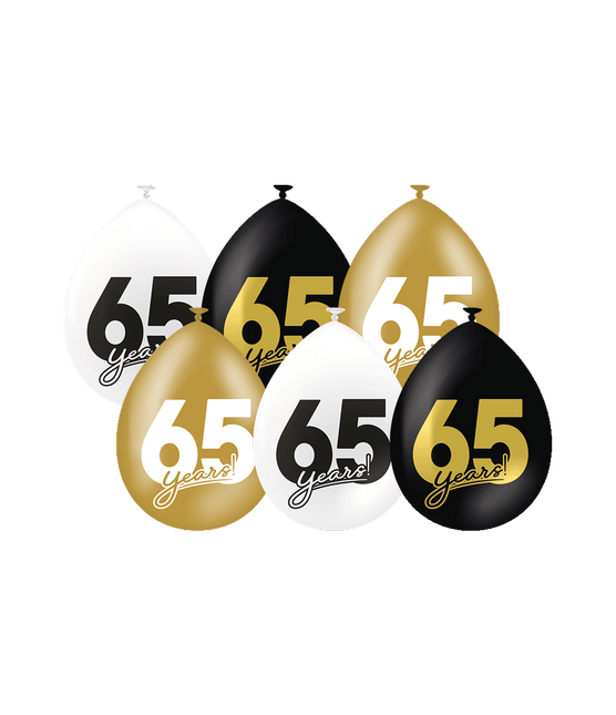 65 Jaar Ballonnen 30cm 6st van Paper Dreams koop je bij Partywinkel