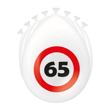 65 Jaar Ballonnen Verkeersbord 30cm van Paper Dreams koop je bij Partywinkel