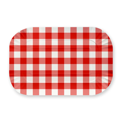 Ruit Serveerschaal Rood Wit 2st
