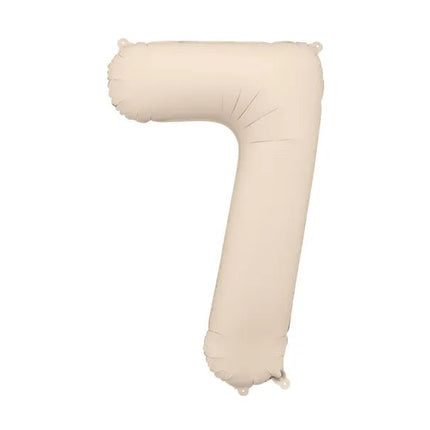 7 Jaar Cijfer Ballon Beige Mat Leeg 86cm van Partydeco koop je bij Partywinkel