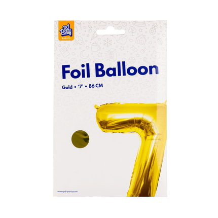 7 Jaar Cijfer Ballon Goud Leeg 86cm van Paper Dreams koop je bij Partywinkel