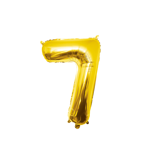 7 Jaar Cijfer Ballon Goud Leeg 86cm van Paper Dreams koop je bij Partywinkel