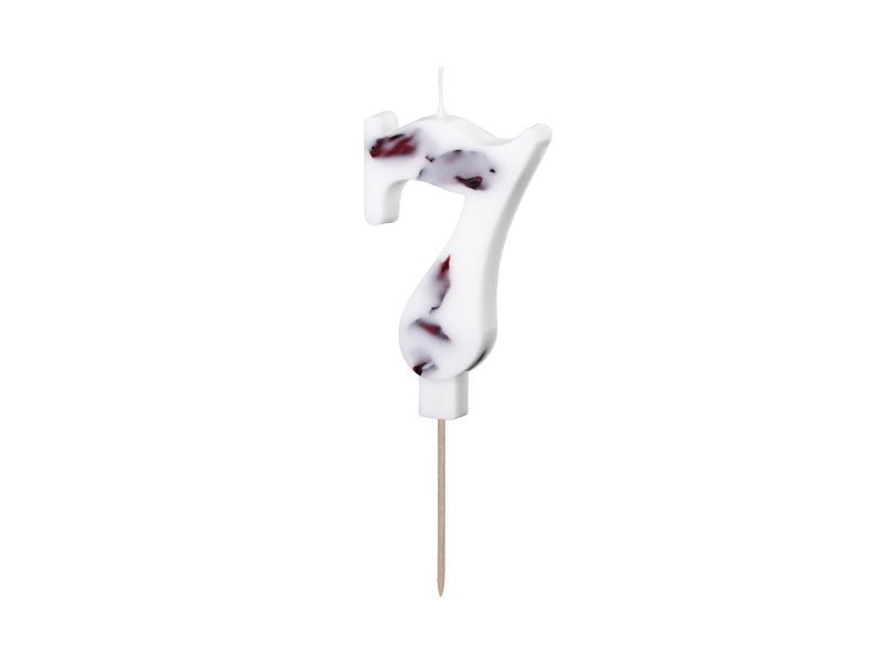 7 Jaar Kaars Bloemblaadjes 8cm van Partydeco koop je bij Partywinkel