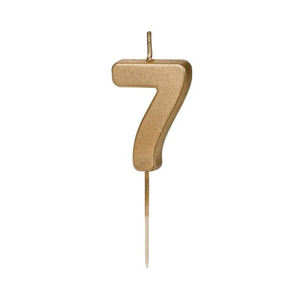 7 Jaar Kaars Goud 4,5cm van Partydeco koop je bij Partywinkel