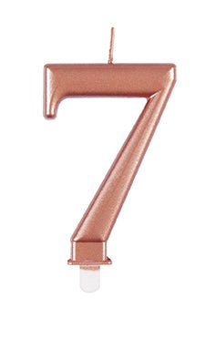 7 Jaar Kaars Rose Goud 10cm van Unique koop je bij Partywinkel