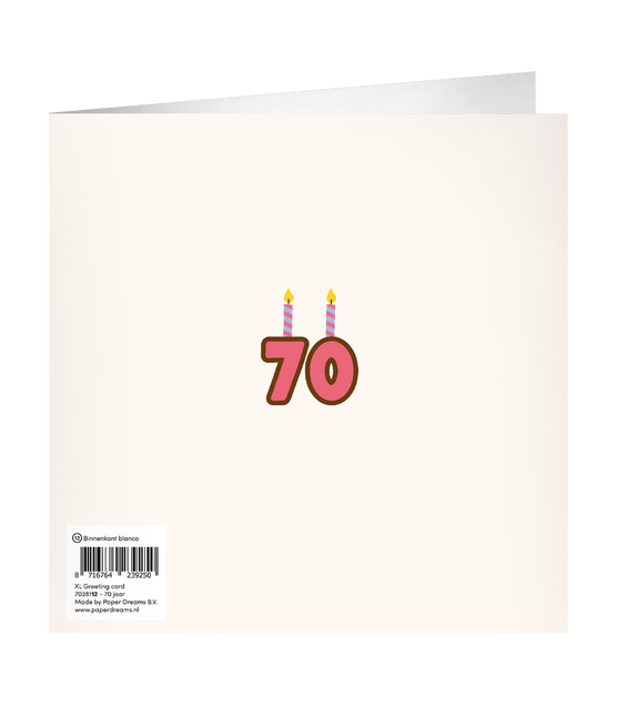 70 Jaar Wenskaart 23cm van Paper Dreams koop je bij Partywinkel