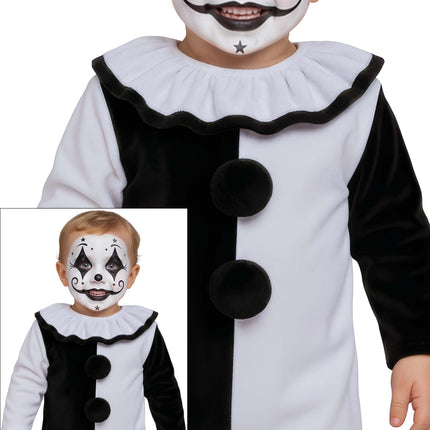Halloween-puku: mustavalkoinen vauvan klovni