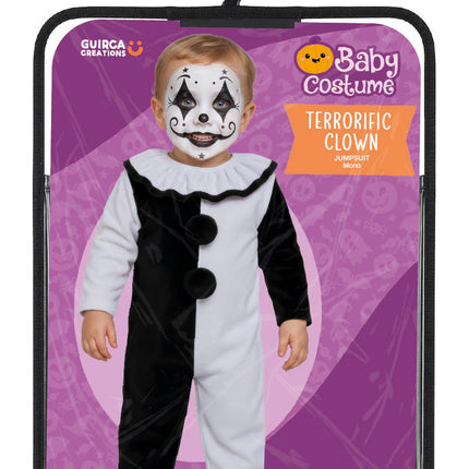 Halloween-puku: mustavalkoinen vauvan klovni