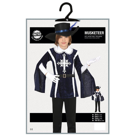Muskettisoturin puku poika sininen