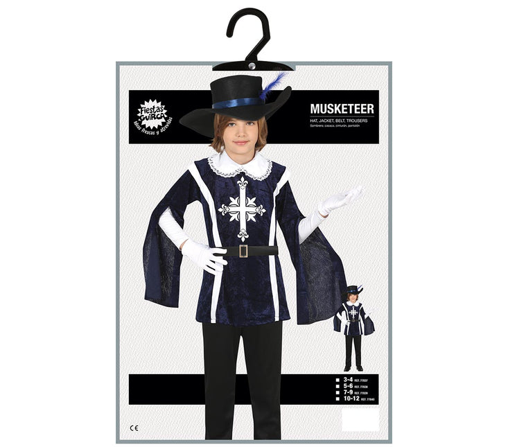 Muskettisoturin puku poika sininen