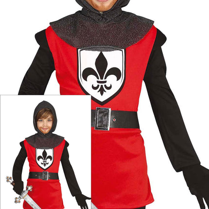 Ritari puku poika punainen