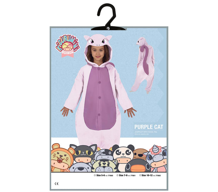 Kissa puku lapsi violetti