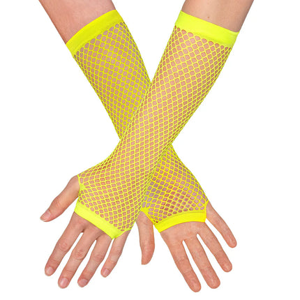 Käsinepari, kyynärpäät Mesh, neonkeltainen