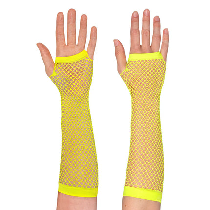 Käsinepari, kyynärpäät Mesh, neonkeltainen