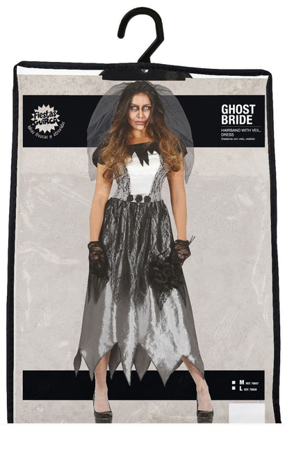 Ghost Bride Halloween puku Ladies Musta