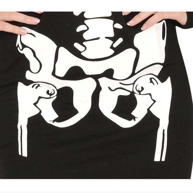 Luuranko Halloween mekko Ladies Musta Punainen