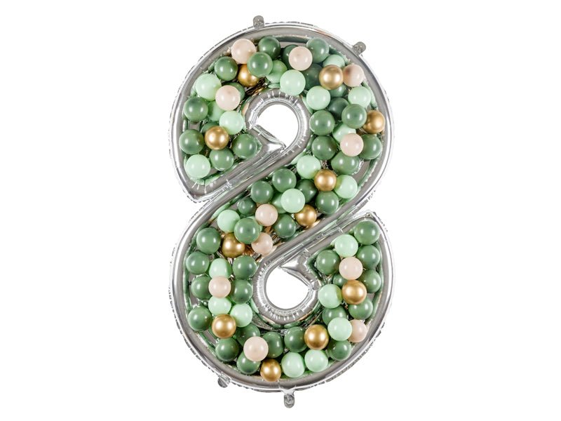 8 Jaar Ballon Frame Zilver 1,26m van Partydeco koop je bij Partywinkel