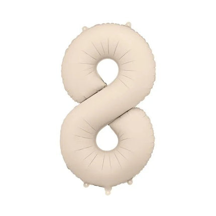 8 Jaar Cijfer Ballon Beige Mat Leeg 86cm van Partydeco koop je bij Partywinkel