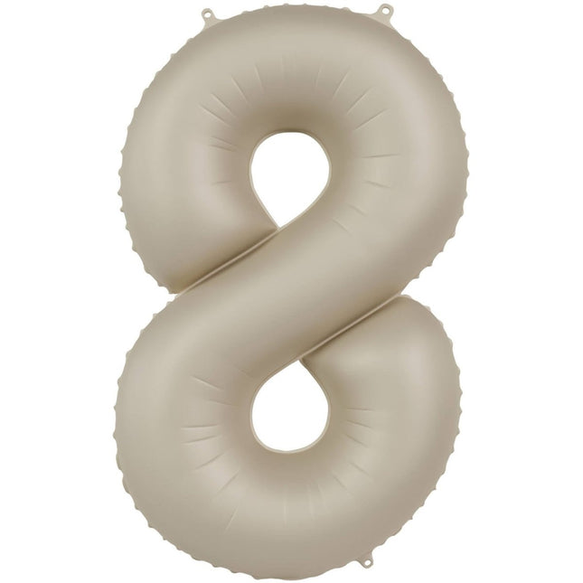 8 Jaar Cijfer Ballon Nude Mat 86cm van Folat koop je bij Partywinkel