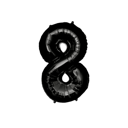 8 Jaar Cijfer Ballon Zwart 86cm van Paper Dreams koop je bij Partywinkel