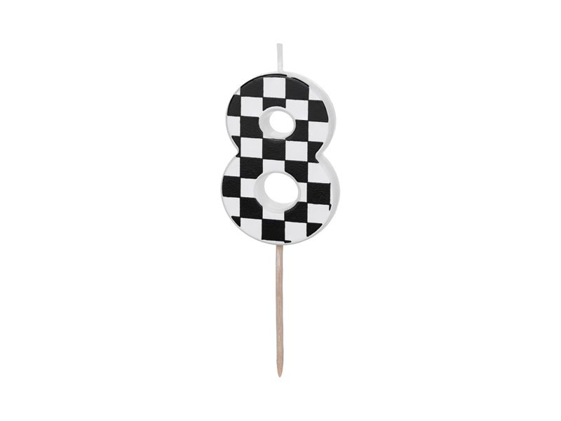 8 Jaar Kaars Race 5,5cm van Partydeco koop je bij Partywinkel