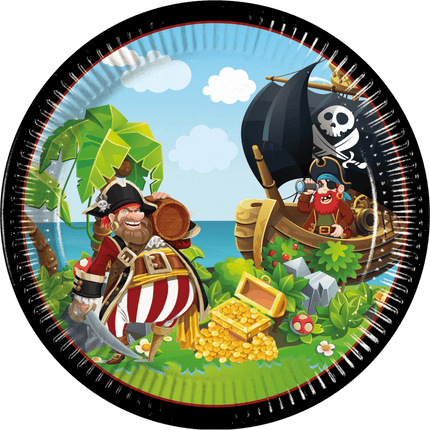 8 Paper plates large 23cm FSC Island Pirates van Procos koop je bij Partywinkel