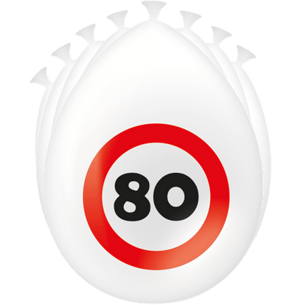 80 Jaar Ballonnen Verkeersbord 30cm van Paper Dreams koop je bij Partywinkel
