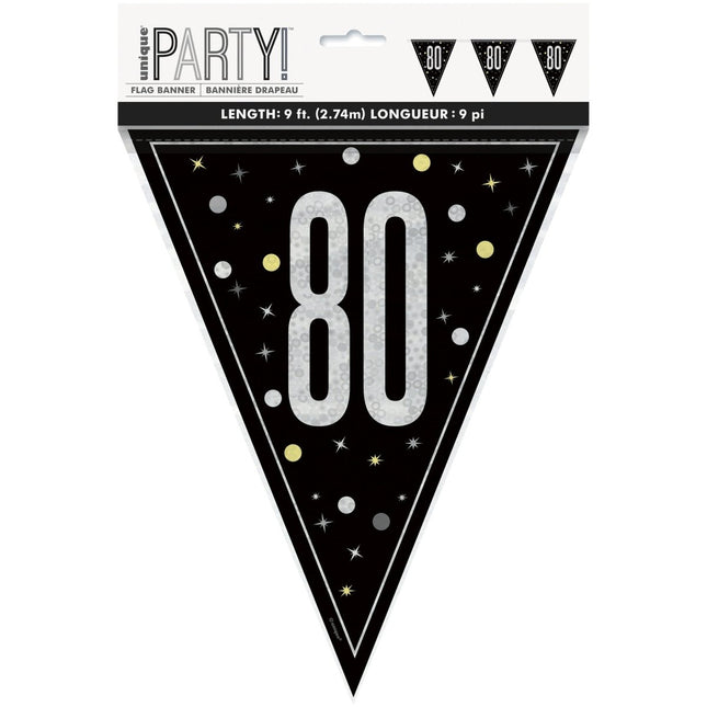 80 Jaar Vlag 2,74m van Unique koop je bij Partywinkel