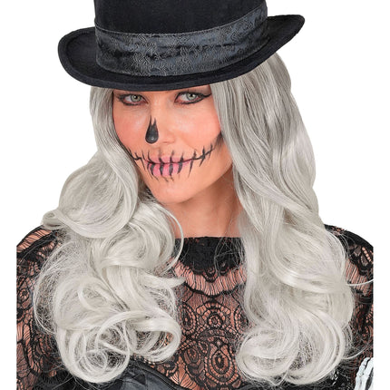 Halloween-peruukki, vaaleanharmaa