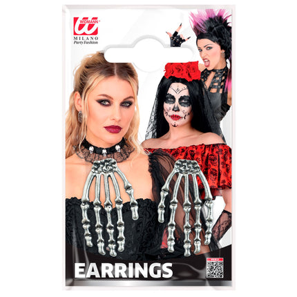 Halloween-korvakorut: luurankokäsi