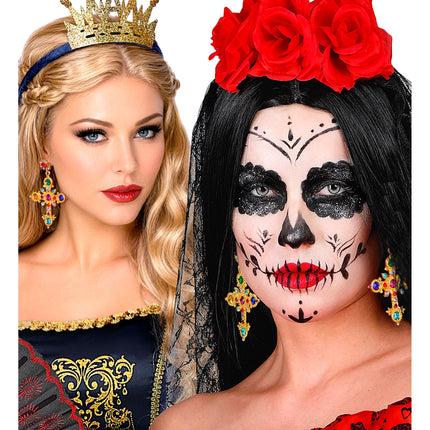 Halloween-korvakorut: Risti ja jalokivet