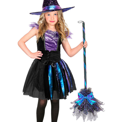 Halloween-noitien luuta, tähtiä ja kuu, 85 cm