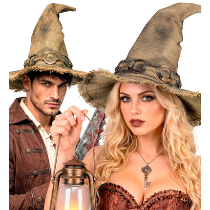 Halloween-noitahattu, ruskea