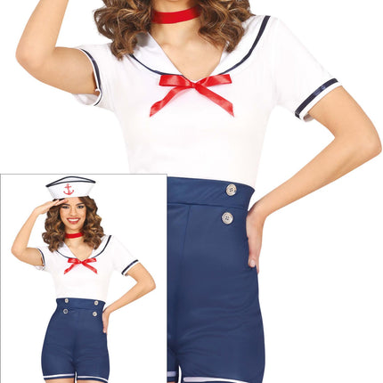 Puku Sininen Valkoinen Ladies Sailor