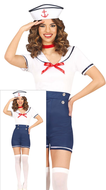 Puku Sininen Valkoinen Ladies Sailor