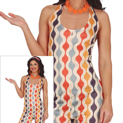 Disco 70S Jumpsuit Värilliset naiset