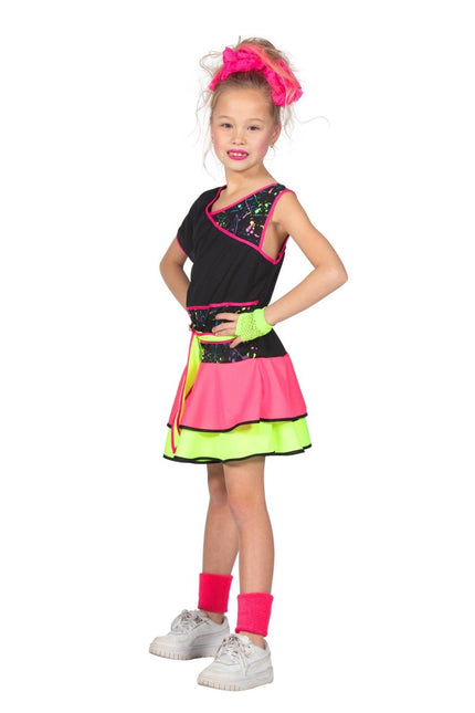 Neon 80S Jurk Meisje van Wilbers & Wilbers koop je bij Partywinkel