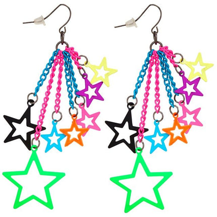80's Oorbellen Sterren Multi van Widmann koop je bij Partywinkel