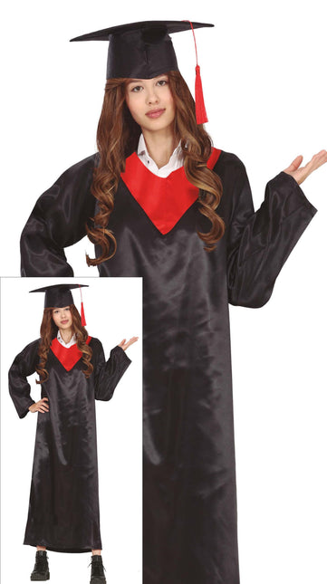 Valmistumisen puku Musta Punainen Hyvät